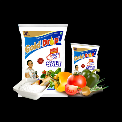 Gold Drop Salt - White Color, Plastic Packaging | Shelf Life of Up to 12 Months for Cooking Use