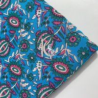 Beautiful Hand Block Printed Floral Fabric Pure Cotton Dress Material