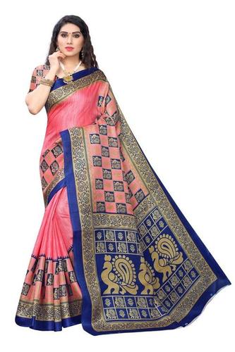 Multicolor New Khadi Silk Saree at Best 