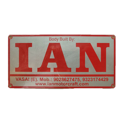 Silver Aluminium Name Plates