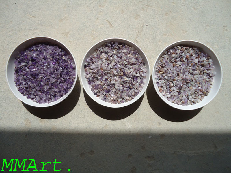 Amethyst Stone healing gravels and biomate polished stone chips round pebbles