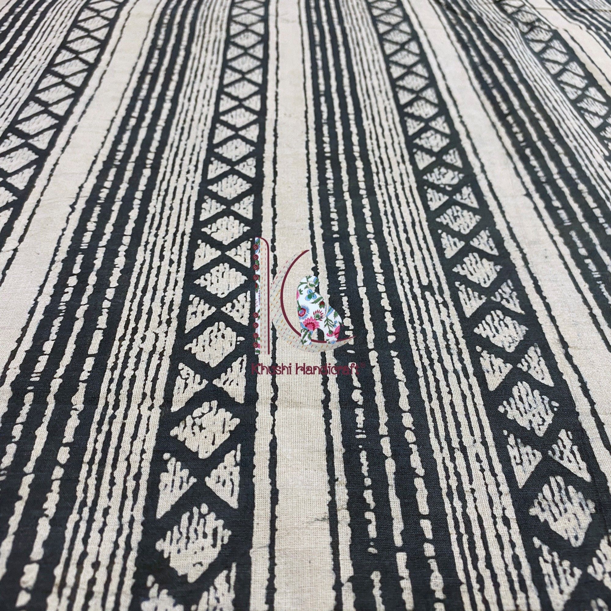 Natural Dyed Hand Block Printed Fabric For Bed Linings