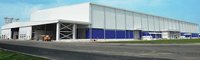 Peb Warehouse Building Structure - Steel, Medium To Large Size, Blue And White | Prefabricated, Insulated, Durable, Customizable For Ventilation