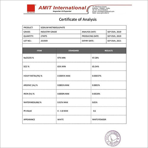 Sodium Metabisulphite
