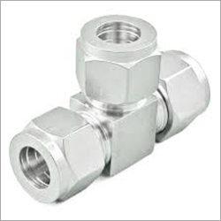SS Ferrule Tee - Stainless Steel, Various Sizes, Polished Silver Finish | Designed for Fluid Flow Regulation, Easy Installation