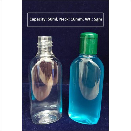 50 ml Empty Flip Top Green Cap Bottle