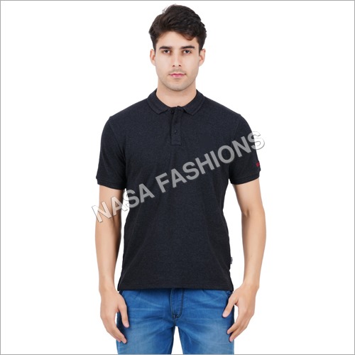 Mens Collar T Shirt - Cotton Blend, Size: S, M, L, XL | Polo Collar, Short Sleeves, Ideal for Casual and Semi-Formal Wear