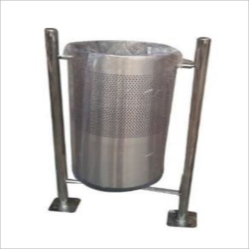 Stainless Steel Pole Mounted Dustbin
