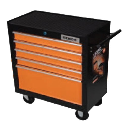 Orange And Black 5 Drawers Trolley