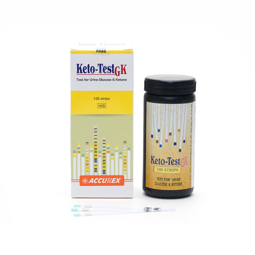 Keto - TestGK - Pack of100 strips - Urine Glucose and Ketone Test Strip - Accurex