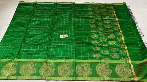 Party Wear Pure Dupion Raw Silk Handloom Saree , With Carry Border , All Over Jari Weaved