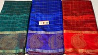 Pure Dupion Raw Silk Handloom Saree , With Carry Border , All Over Jari Weaved