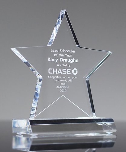 Glass Star Shape Acrylic Awards