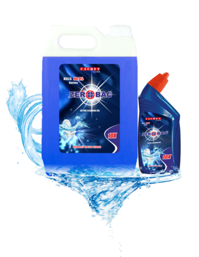 Toilet Cleaner Zerobac - Thick High Density Liquid Dark Blue | Features Bent Bottleneck for Deep Cleaning Prevents Stain Build-up Hygienic Finish