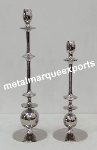 Aluminum Nickel Plated Candle Stick Holder