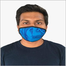 3 Layer Cloth Mask - Cotton, Standard Size, Blue | Unisex Design for Everyday Use and Comfortable Fit