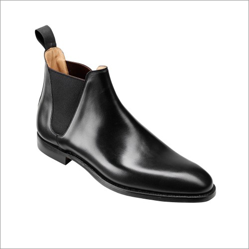 Men Black Leather Ankle Boot