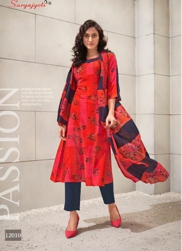 PRINCESS VOL-12 - Rayon Print Top, Cotton Bottom, Chiffon Dupatta | Multicolor Design, Stylish Fancy Pouch and Bag Packing