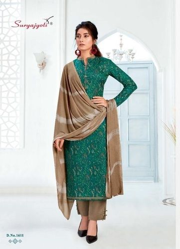 SUHANA VOL-16 - Top Cambric, Bottom Cotton, Dupatta Nazmin Chiffon | Rama Color, 2.5-2.25-2.25 Size, Exclusive Pouch & Leather Bag Pack