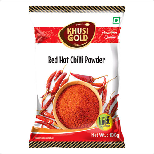 Dried 100 Gm Pouch Packing Red Chilli Powder