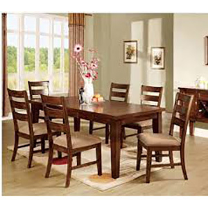 Restaurant Dining Table Set - Wood, 72x36x30 Inches, Brown | Comfortable, Durable, Family Friendly, Stylish, Six Seats, Warm Ambience