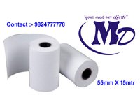 55 mm By 15 mtr Plain 48 GSM Thermal Paper Roll