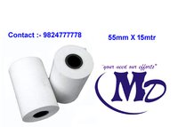 55 mm By 15 mtr Plain 48 GSM Thermal Paper Roll