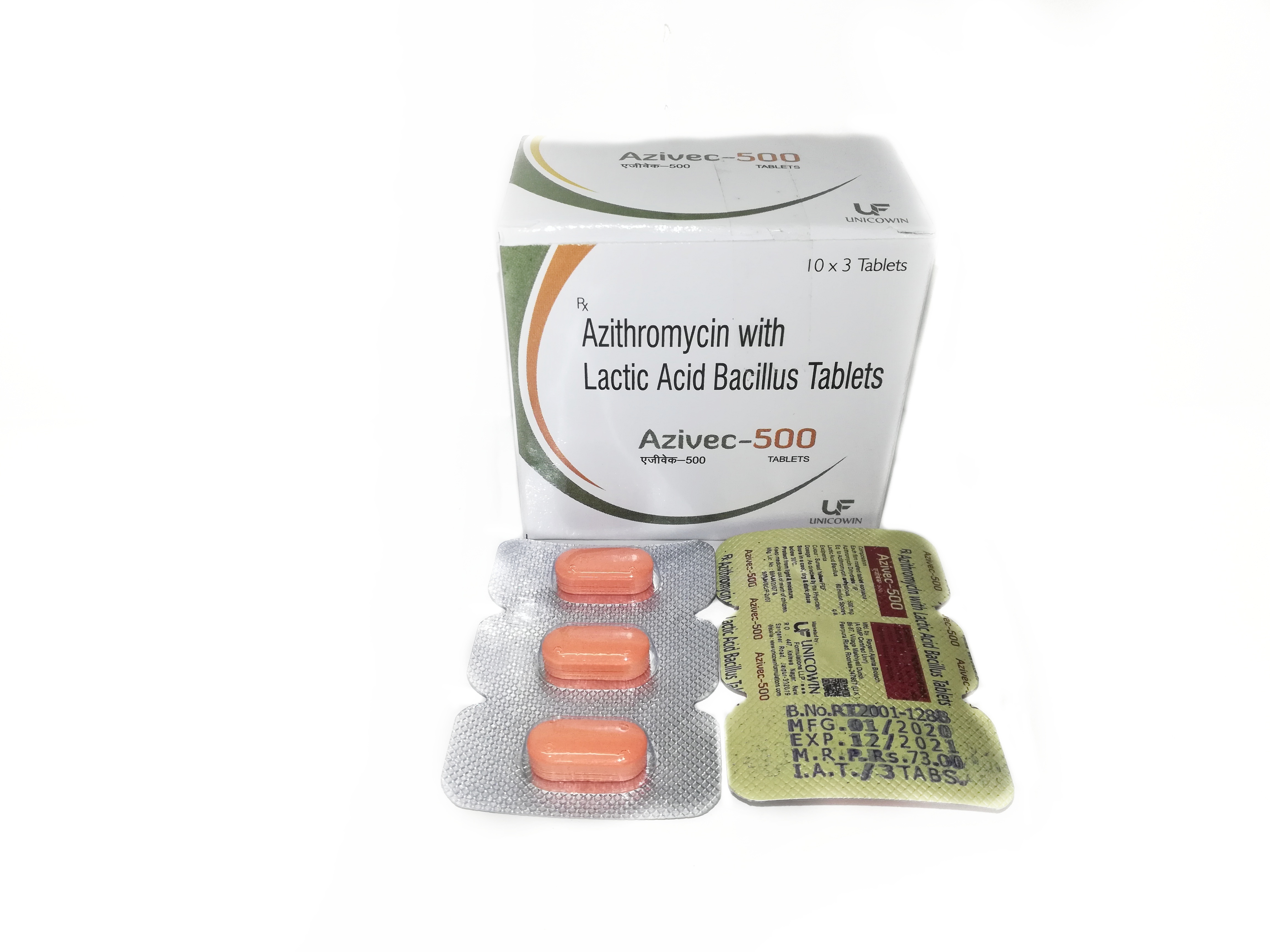 Azithromycin 500mg With Lactic Acid Bacillus Tablets