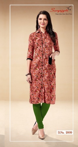 ELIZA VOL-2 - Digital Print Rayon Salwar Kameez, Length 45-46 inches, Available Sizes M-2XL, Color Brown, Unique Fancy Bag Packing