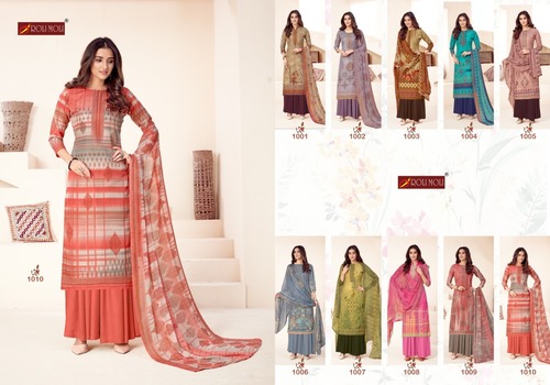 Mallika Summer - Heavy Indo Fabric Printed Dress Material | Daily Wear, Designer Type, Minimum Order Quantity: 10 Pieces, Total Designs: 10