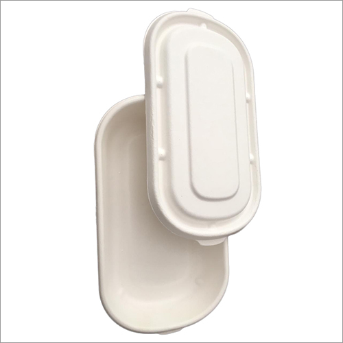 Bagasse White Oval Container