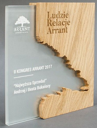 Polished Brown Laser Engraved Wood Awards