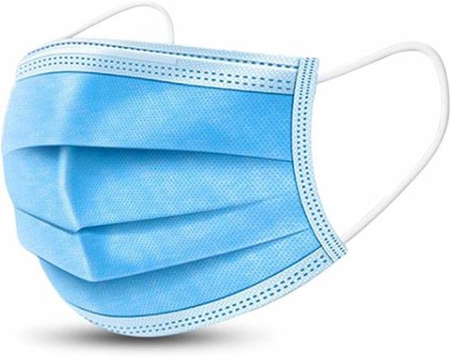3 Ply Face Mask - Non Woven Material, Blue Color | Medical Use, Unisex, Safety Purpose