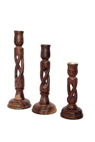 Wooden Candle Stand/Wooden Candle Holder Set of 3