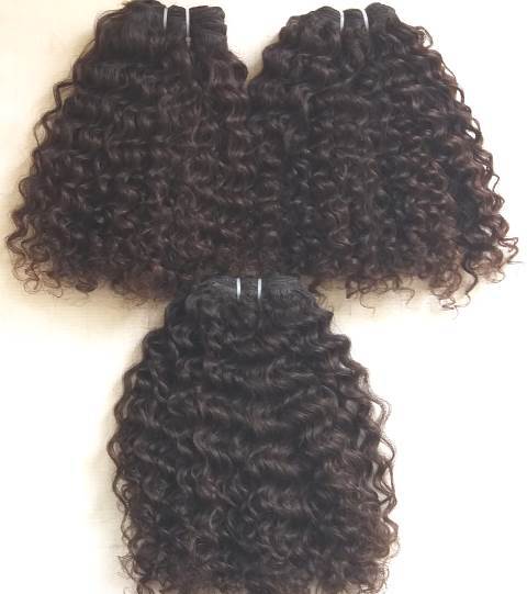 Peruvian Steam Curly double machine weft human hair extensions