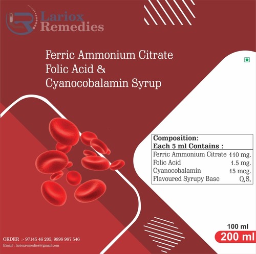 Ferric Ammonium Citrate Zinc Sulphate Vitamin B6 Vitamin B12 Syrup