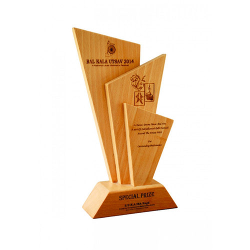 Polished Printed Brown Color Wooden Award Trophies