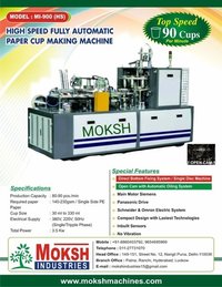 Fully Automatic Paper Cup Making Machine