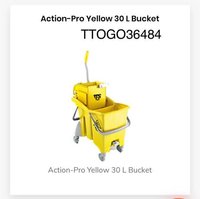 Mop Wringer Trolley - Plastic, 30 Liters Capacity, 40x40x80 Cm Dimensions, 5 Kg Weight - 4 Swivel Wheels, Telescopic Handle, Built-in Wringer
