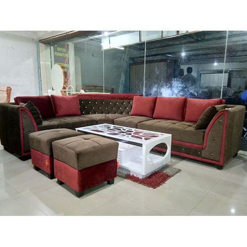 U Shaped Wooden Sofa Set