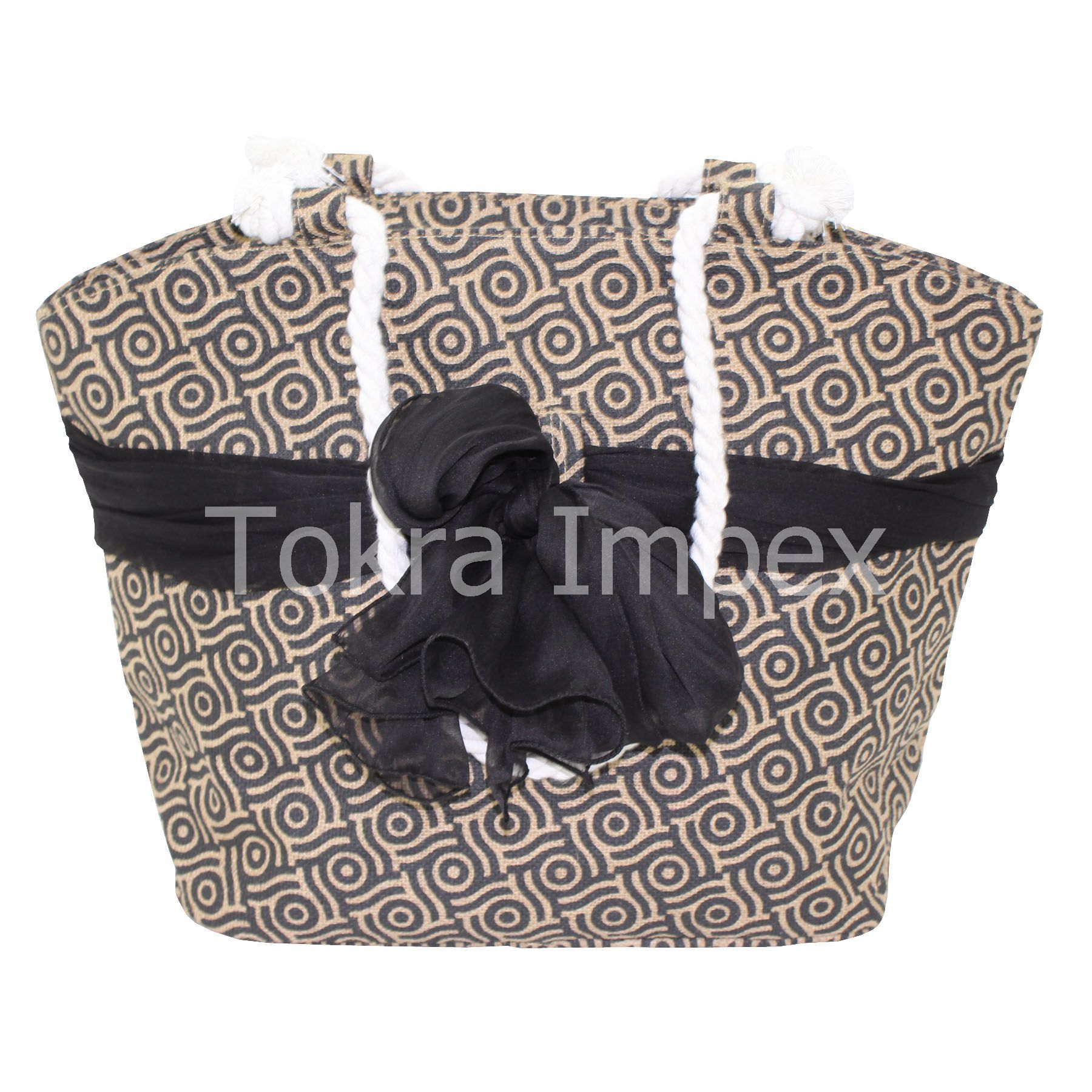 Jute Beach Bag With Twisted Rope Handle