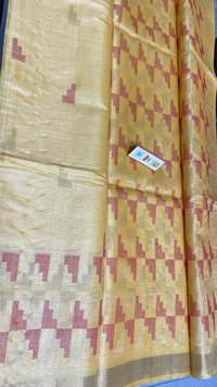 Pure Tussar Silk Geometric Saree