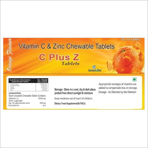 Vitamin C And Zinc Chewable Tablets