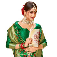 Ladies Silk Green Saree