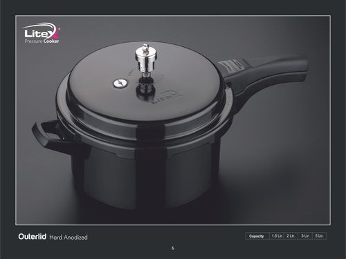 Silver Outer Lid Hard Anodize Pressure Cooker