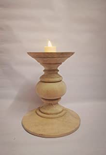 Natural Brown Wooden Candle Holder
