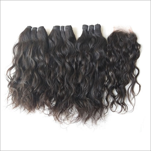 Natural Black/brown Untreated Wavy Human Hair