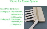 75mm Disposable Wooden Ice Cream Spoon