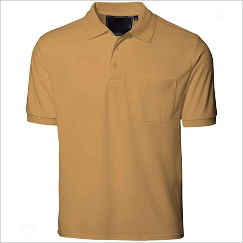 Men's Polo Collar T-Shirt - Cotton Blend, Sizes S to XL, Plain Pattern