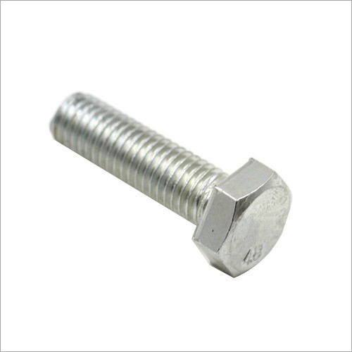 Hex Bolt - Stainless Steel, Hexagon Head, Silver Color, Chrome Plating | Industrial Usage for Fitting Spare Parts